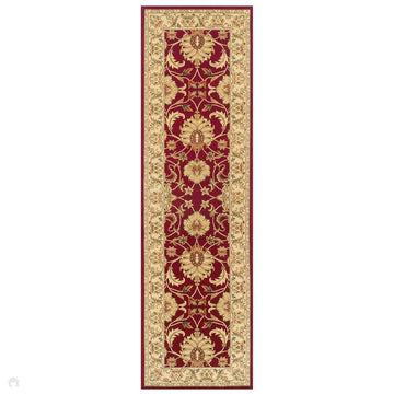 Kendra 45 M Traditional Persian Classic Floral Vine Bordered Durable Easy-Care Low Profile Short Pile Red Runner-Melrose-Rug Love - The Most Loved Rug Store